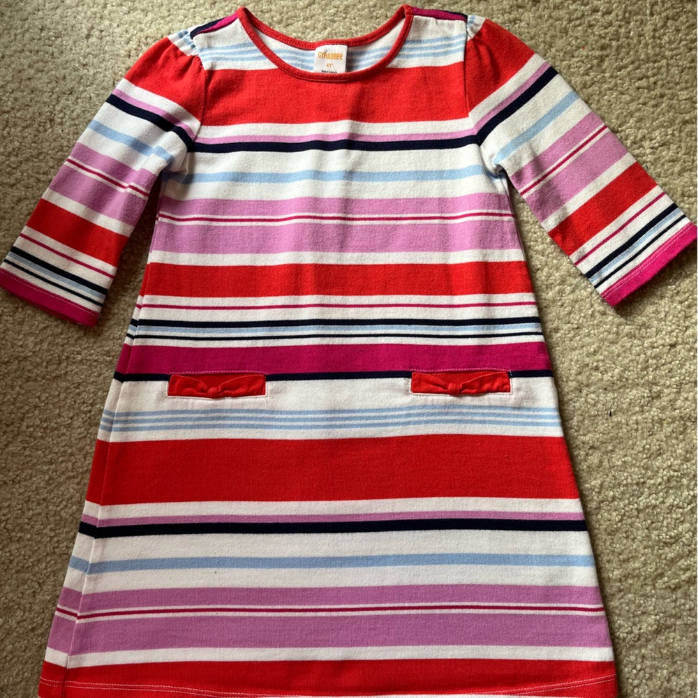 Gymboree Striped Dress - Red, Pink, Blue, White